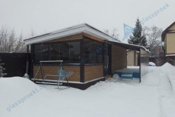 Безрамное остекление веранды в г. Бор